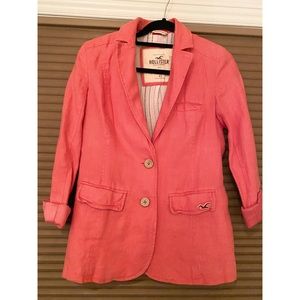 Salmon Hollister Linen Blazer